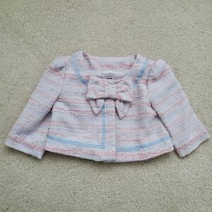 Janie and Jack Baby Girls All Abloom Boucle Bow Jacket sz6-12m